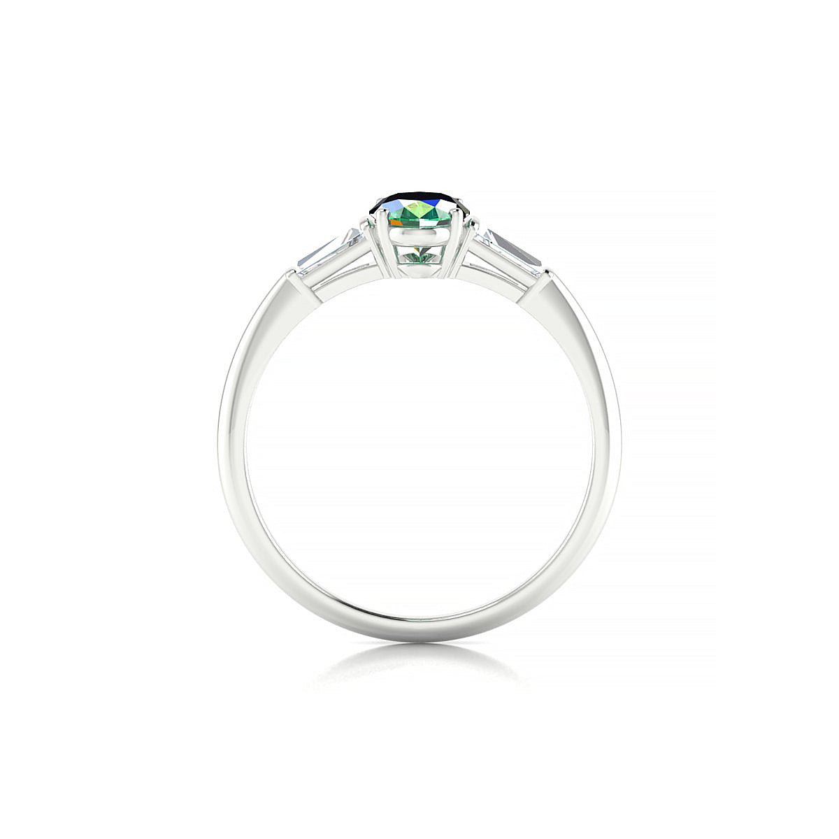 Everlasting | 18k White Gold 7 x 5 mm Oval Emerald Ring