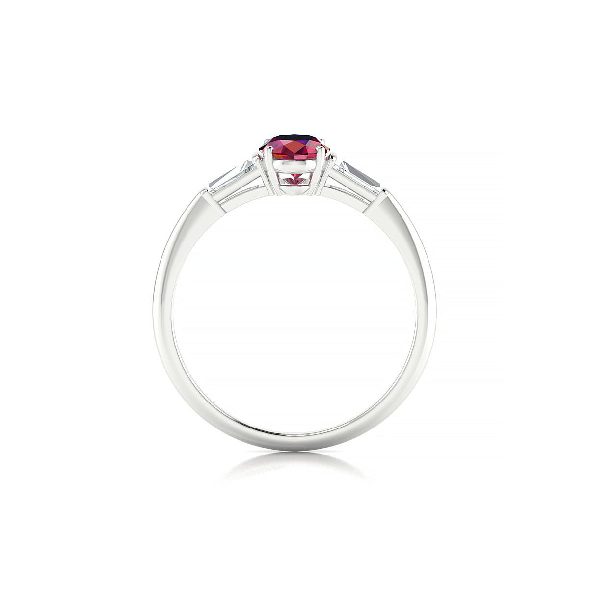 Everlasting | 18k White Gold 7 x 5 mm Oval Ruby Ring