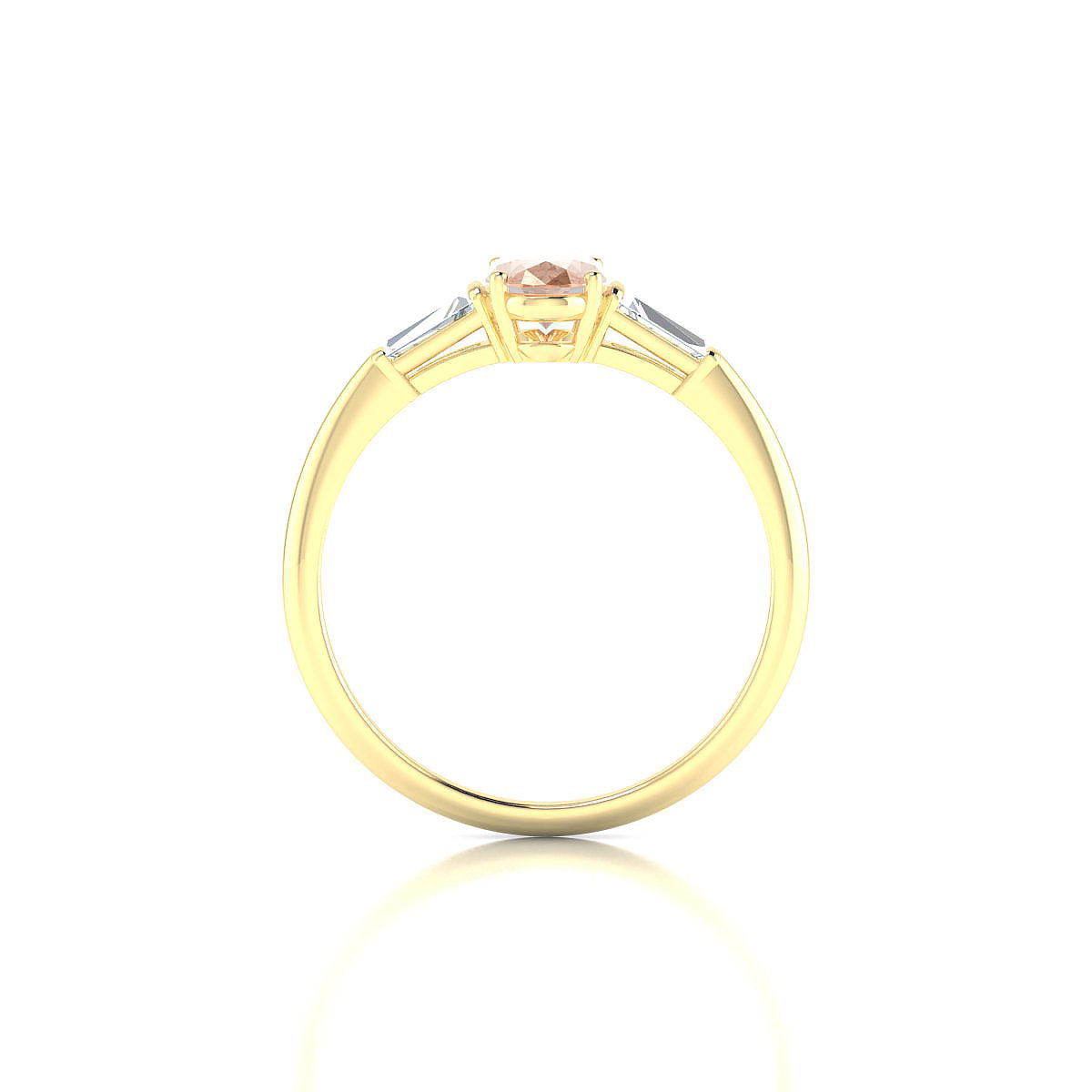 Everlasting | 18k Yellow Gold 7 x 5 mm Oval Morganite Ring