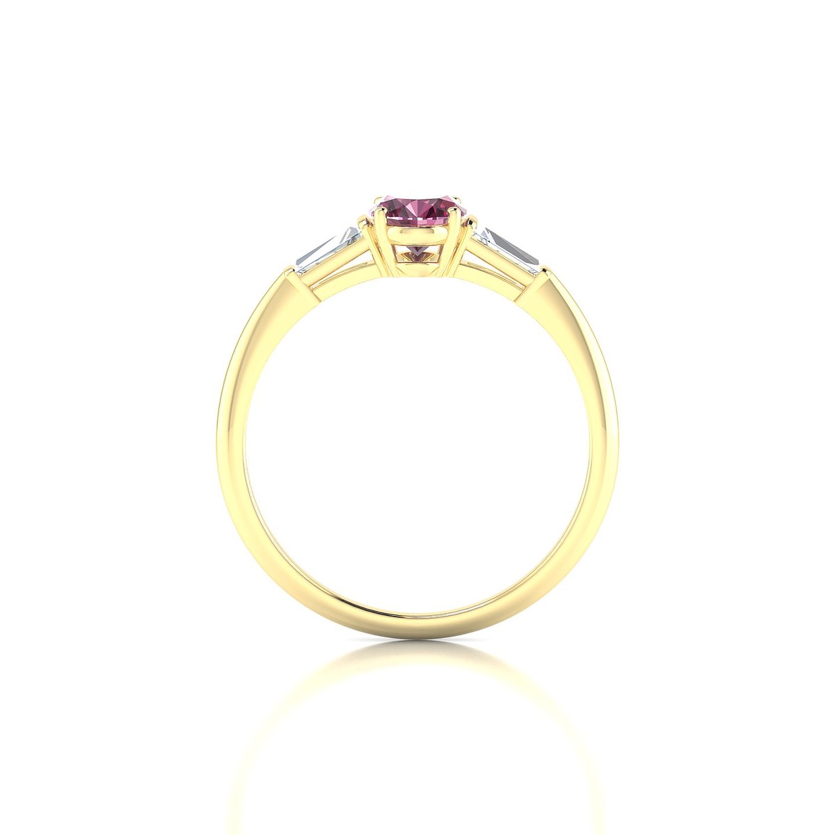 Everlasting | 18k Yellow Gold 7 x 5 mm Oval Rhodolite Ring