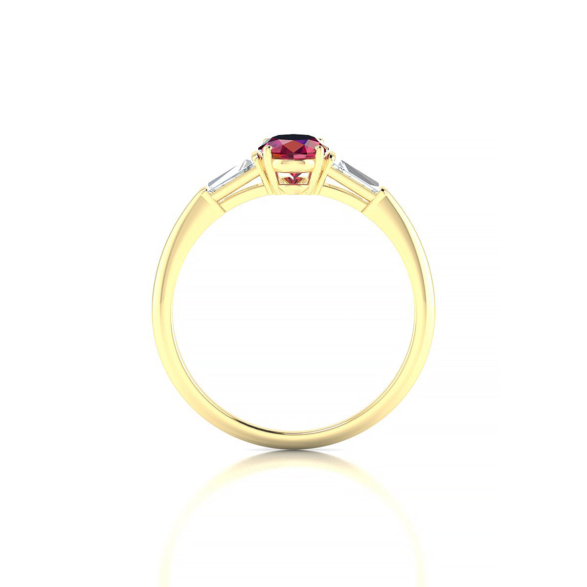 Everlasting | 18k Yellow Gold 7 x 5 mm Oval Ruby Ring