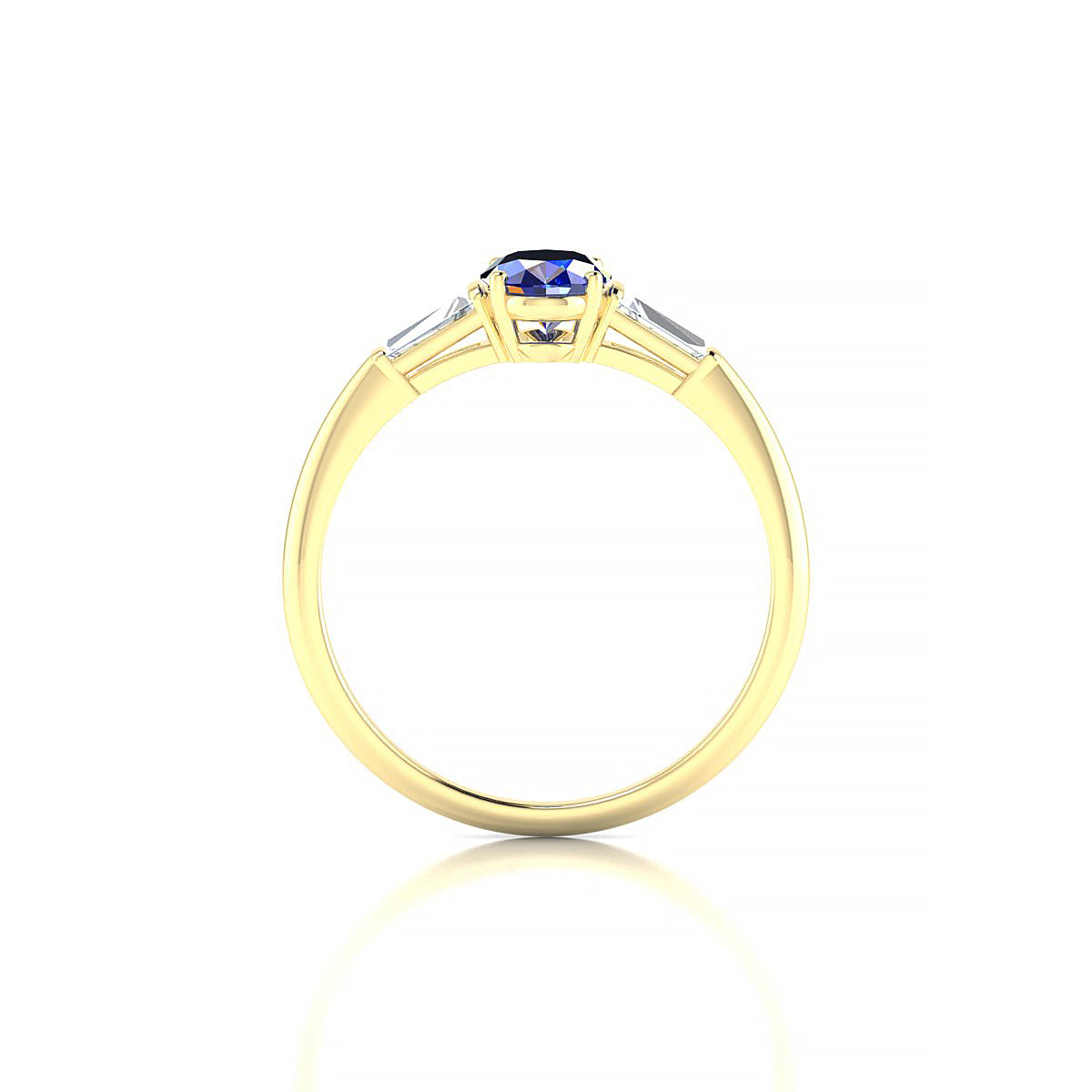 Everlasting | 18k Yellow Gold 7 x 5 mm Oval Sapphire Ring
