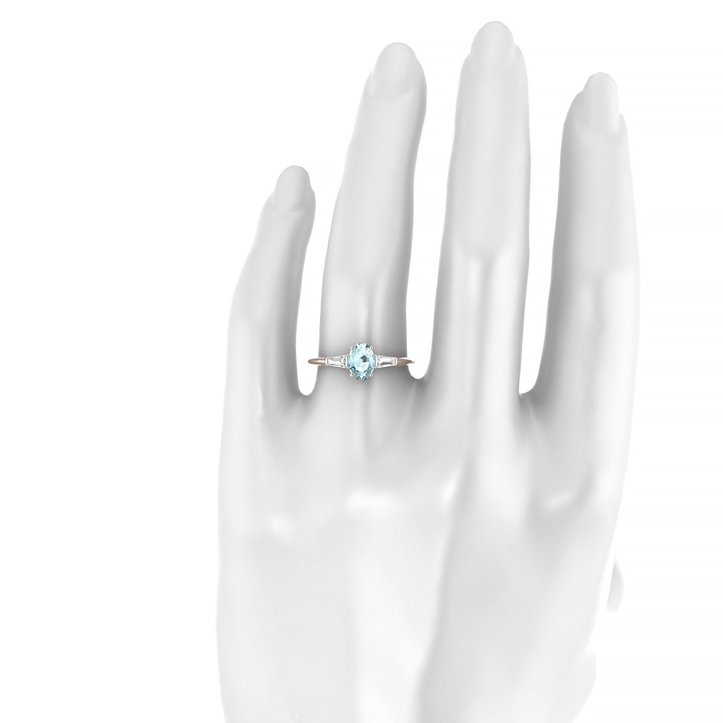 Everlasting | 18k Rose Gold 7 x 5 mm Oval Aquamarine Ring