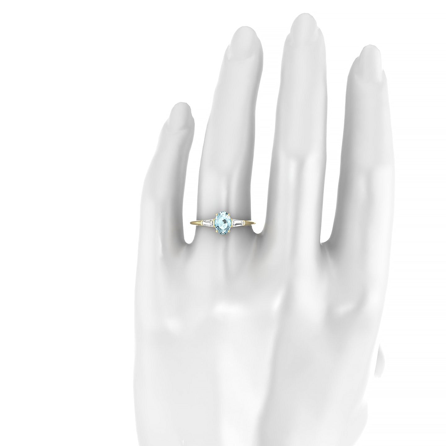 Everlasting | 18k Yellow Gold 7 x 5 mm Oval Aquamarine Ring