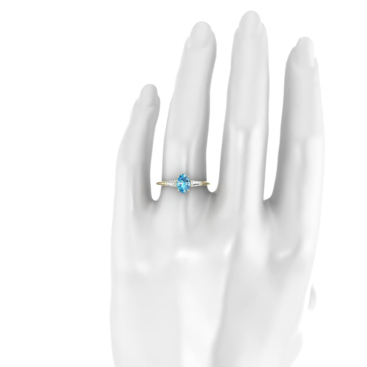 Everlasting | 18k Yellow Gold 7 x 5 mm Oval Topaz Ring