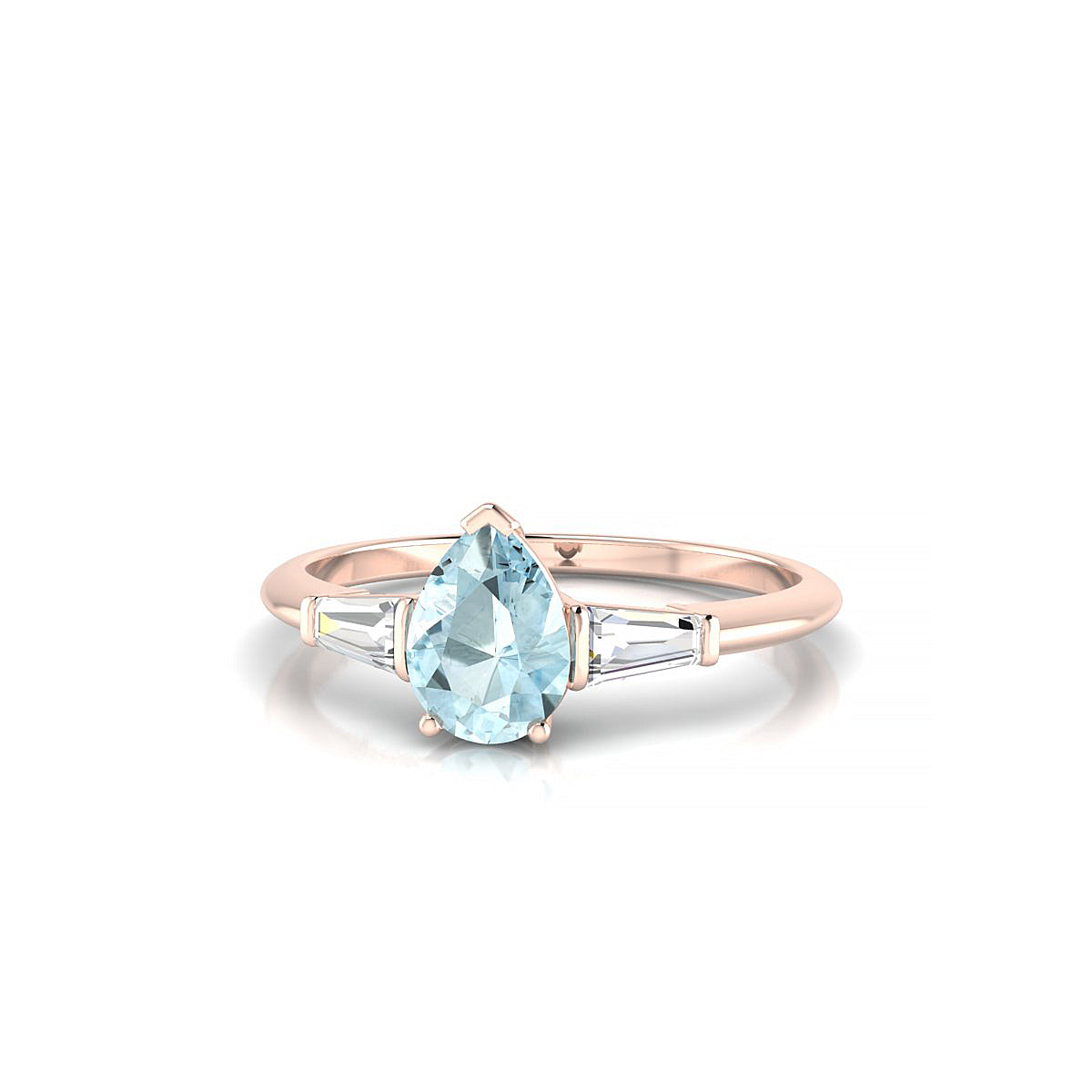 Everlasting | 18k Rose Gold 7 x 5 mm Pear Aquamarine Ring