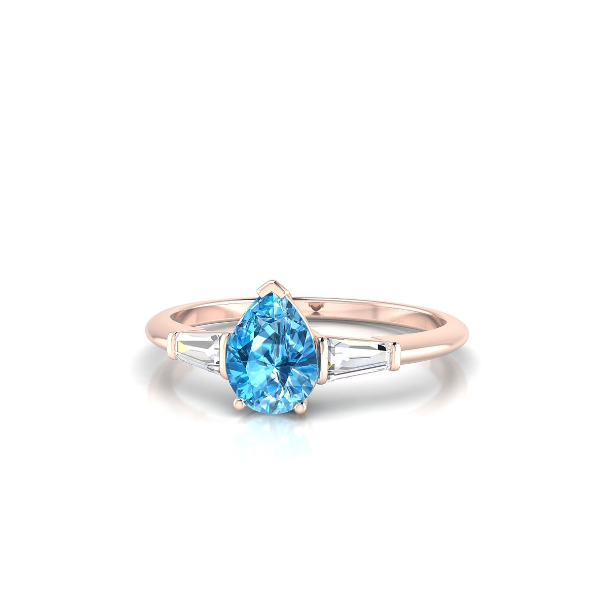 Everlasting | 18k Rose Gold 7 x 5 mm Pear Topaz Ring
