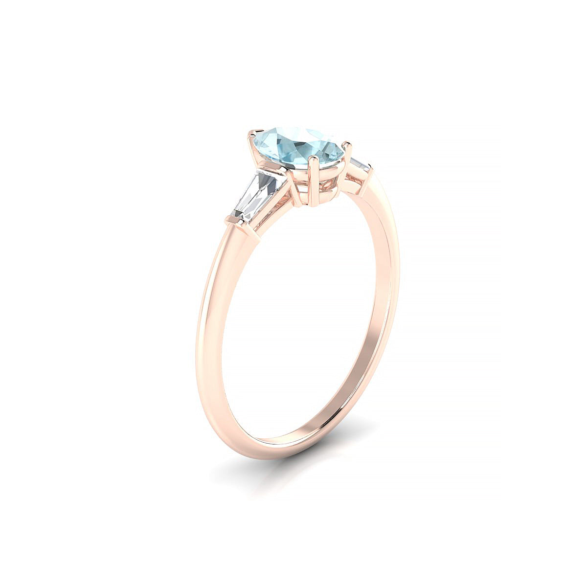 Everlasting | 18k Rose Gold 7 x 5 mm Pear Aquamarine Ring