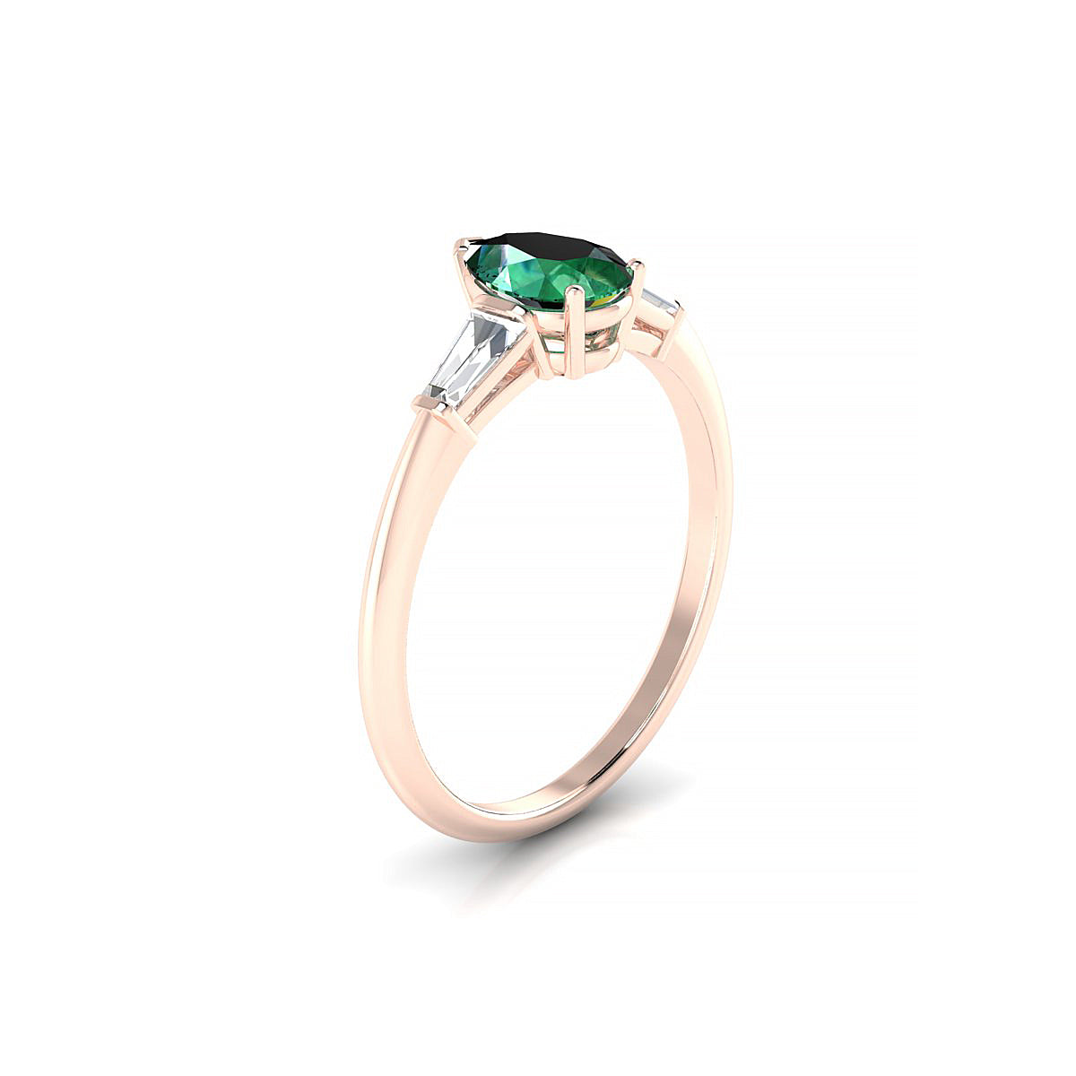 Everlasting | 18k Rose Gold 7 x 5 mm Pear Emerald Ring