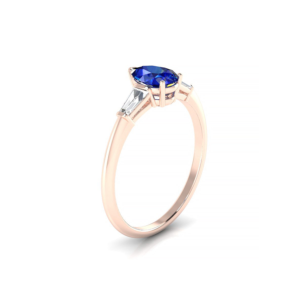 Everlasting | 18k Rose Gold 7 x 5 mm Pear Sapphire Ring