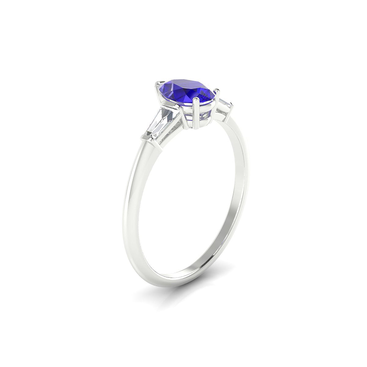 Everlasting | 18k White Gold 7 x 5 mm Pear Tanzanite Ring