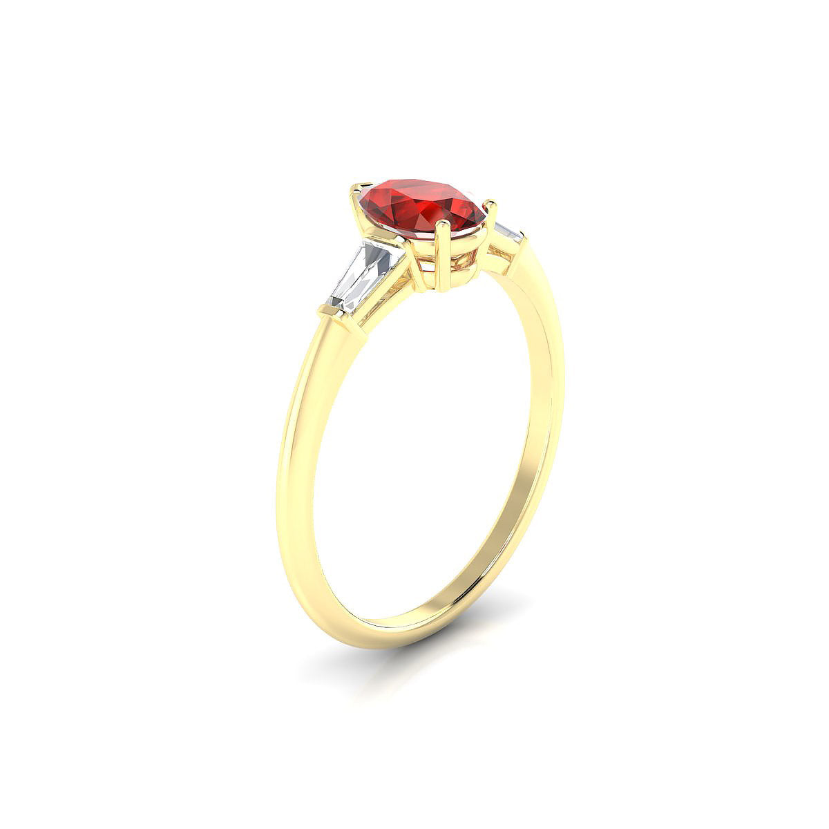 Everlasting | 18k Yellow Gold 7 x 5 mm Pear Garnet Ring