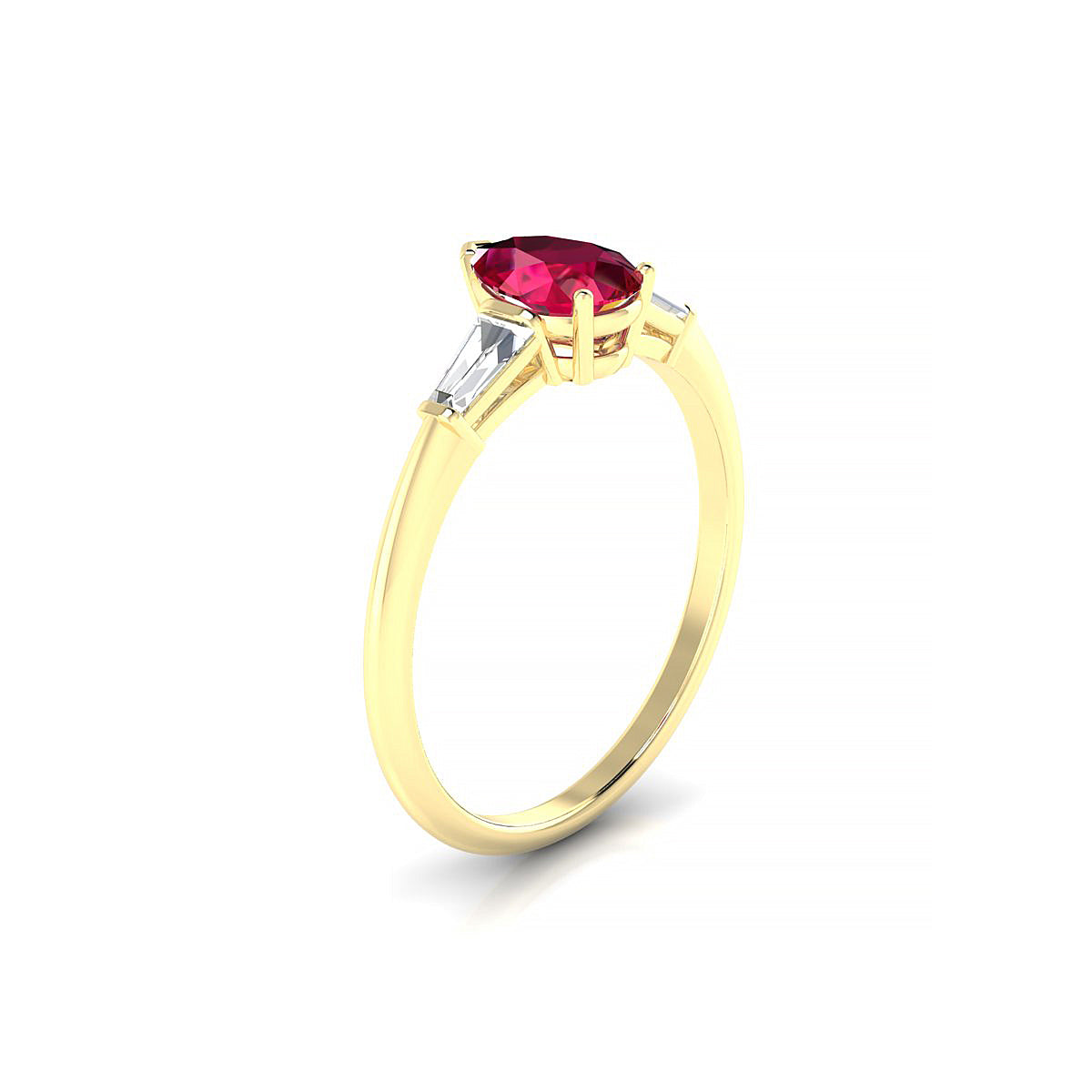 Everlasting | 18k Yellow Gold 7 x 5 mm Pear Ruby Ring