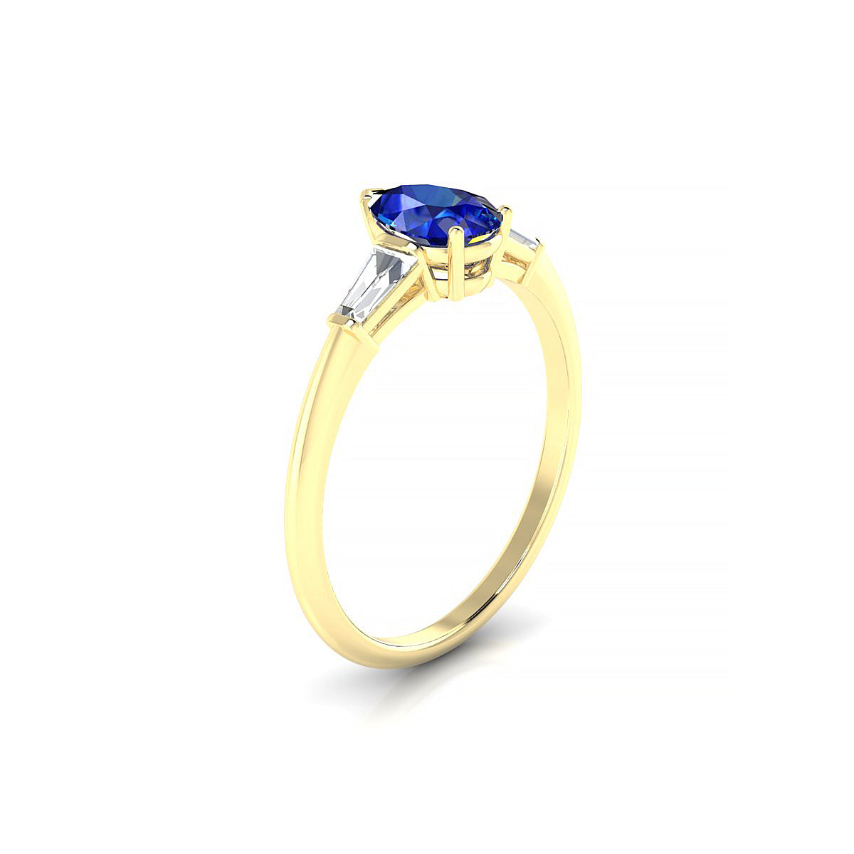 Everlasting | 18k Yellow Gold 7 x 5 mm Pear Sapphire Ring