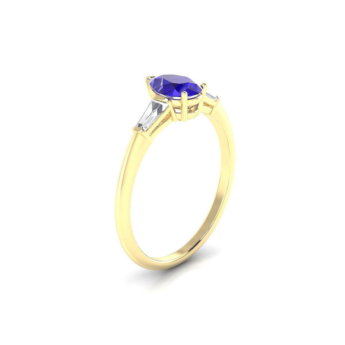 Everlasting | 18k Yellow Gold 7 x 5 mm Pear Tanzanite Ring