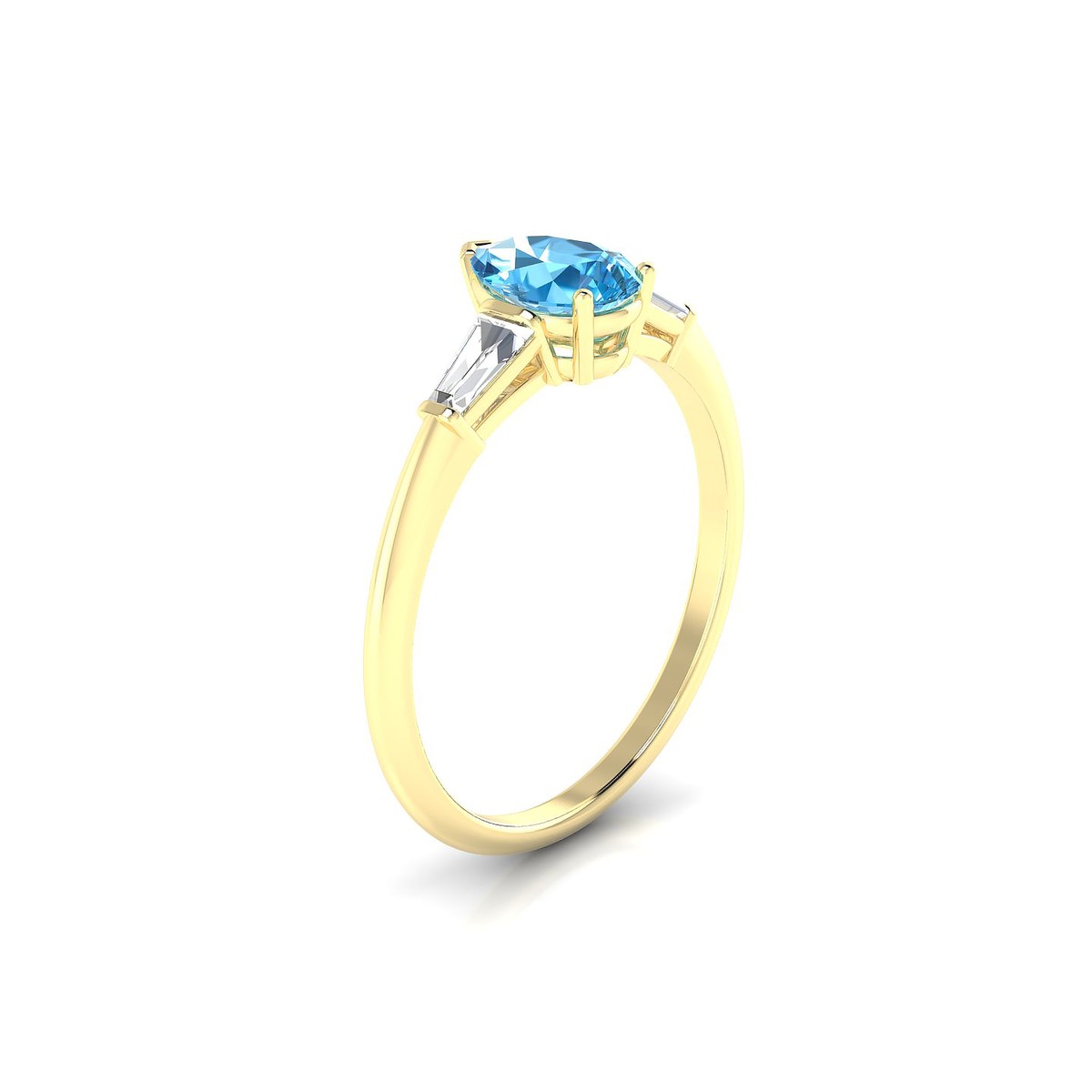Everlasting | 18k Yellow Gold 7 x 5 mm Pear Topaz Ring