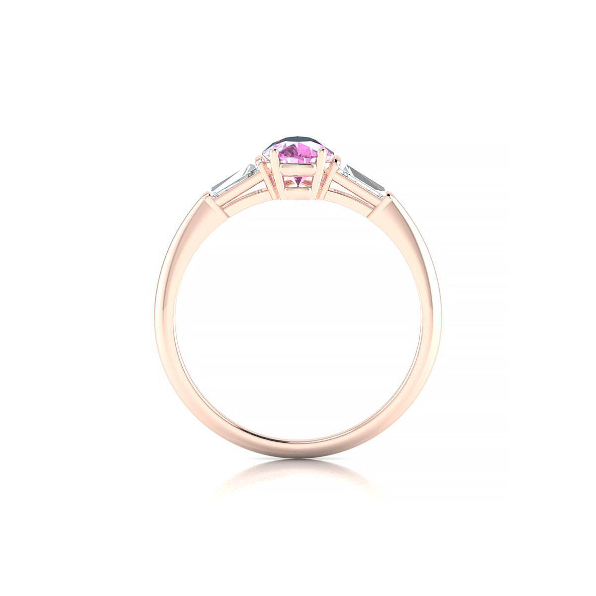 Everlasting | 18k Rose Gold 7 x 5 mm Pear Pink Sapphire Ring