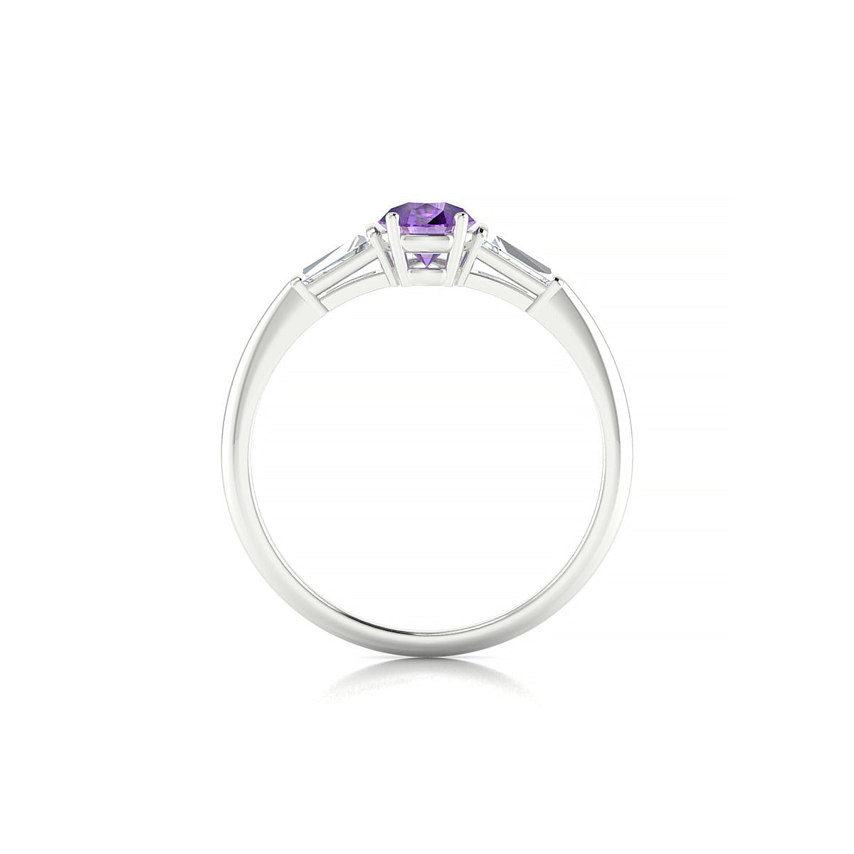 Everlasting | 18k White Gold 7 x 5 mm Pear Amethyst Ring