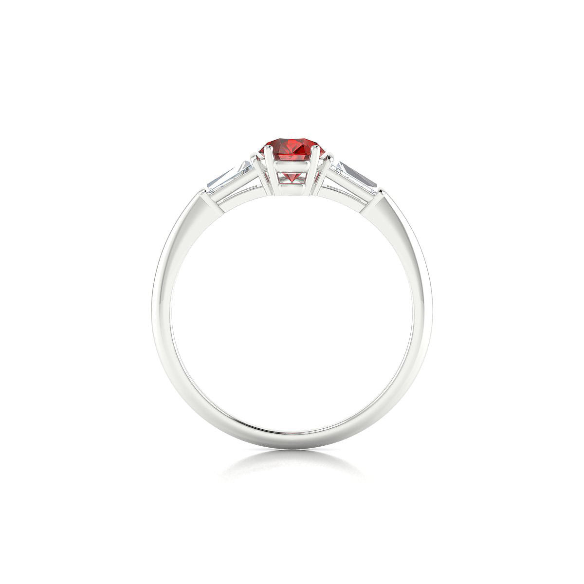 Everlasting | 18k White Gold 7 x 5 mm Pear Garnet Ring