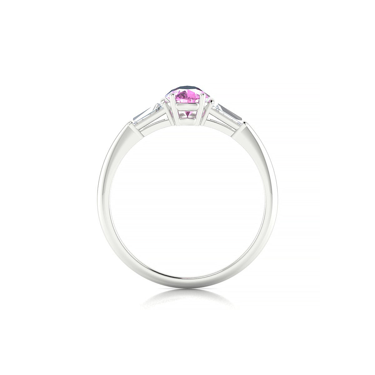 Everlasting | 18k White Gold 7 x 5 mm Pear Pink Sapphire Ring