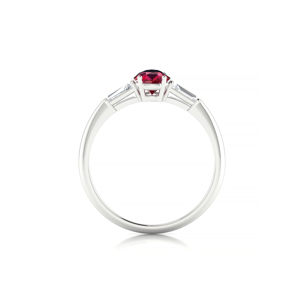 Everlasting | 18k White Gold 7 x 5 mm Pear Ruby Ring