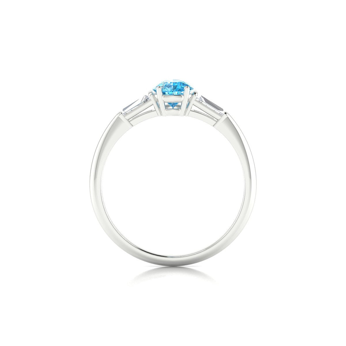 Everlasting | 18k White Gold 7 x 5 mm Pear Topaz Ring