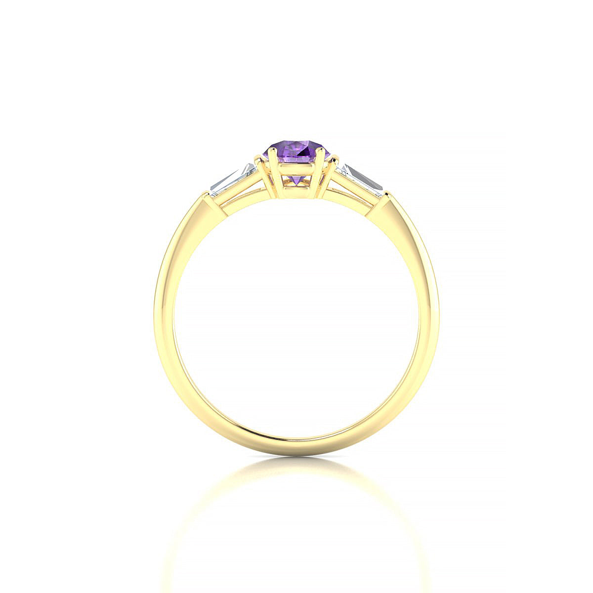 Everlasting | 18k Yellow Gold 7 x 5 mm Pear Amethyst Ring
