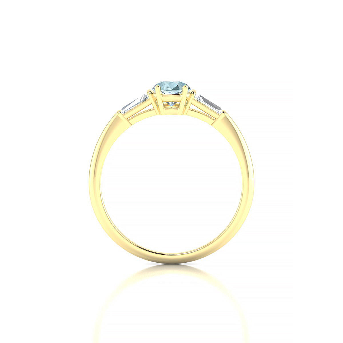 Everlasting | 18k Yellow Gold 7 x 5 mm Pear Aquamarine Ring