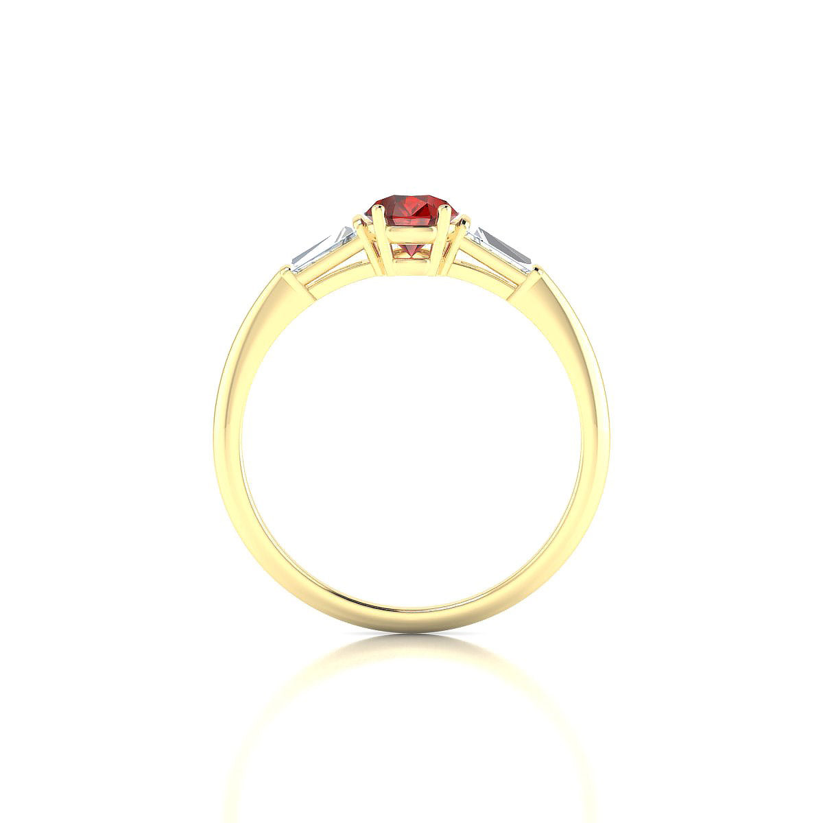 Everlasting | 18k Yellow Gold 7 x 5 mm Pear Garnet Ring
