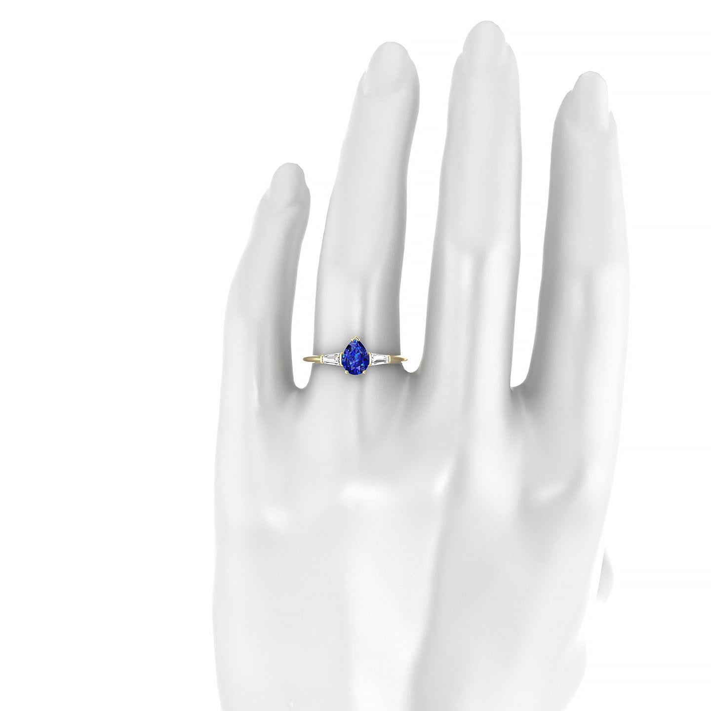 Everlasting | 18k Yellow Gold 7 x 5 mm Pear Sapphire Ring