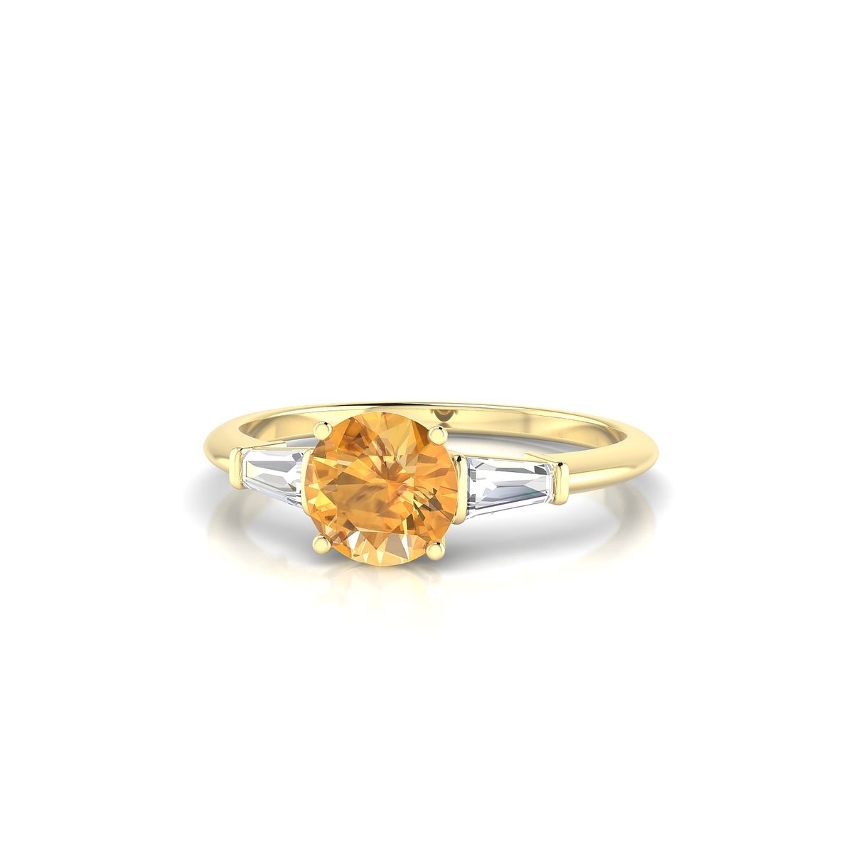 Everlasting | 18k Yellow Gold 6 mm Round Citrine Ring