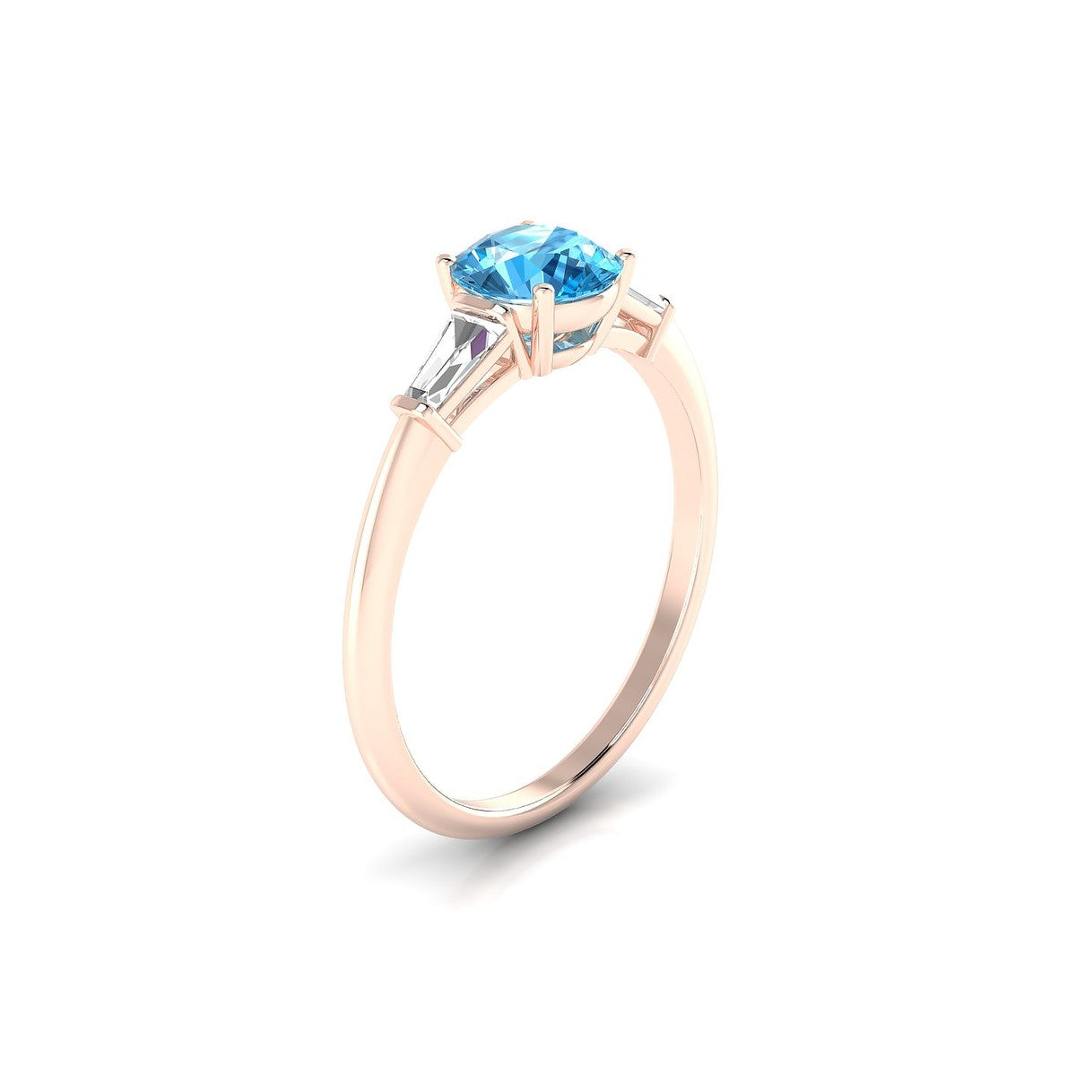 Everlasting | 18k Rose Gold 6 mm Round Topaz Ring