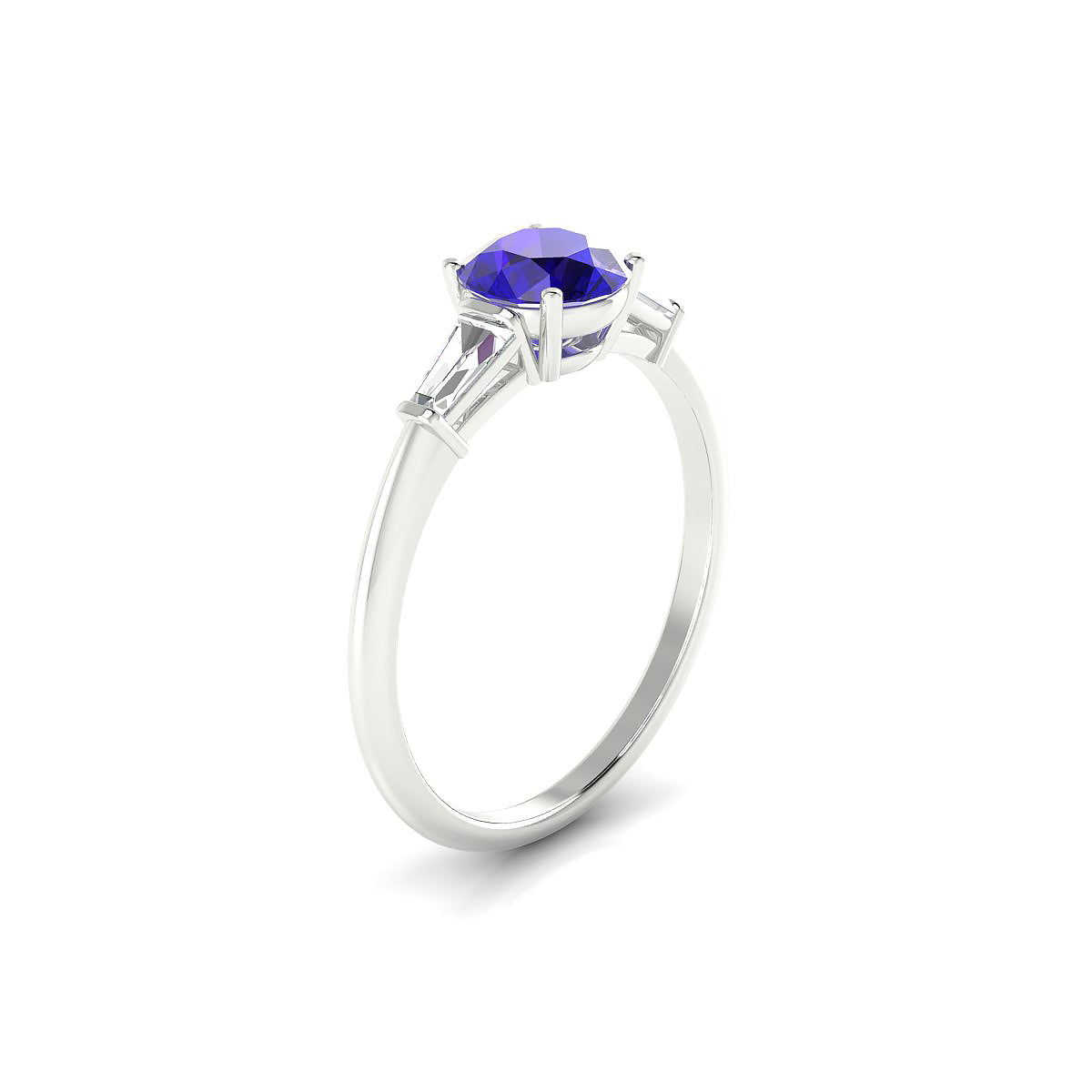 Everlasting | 18k White Gold 6 mm Round Tanzanite Ring