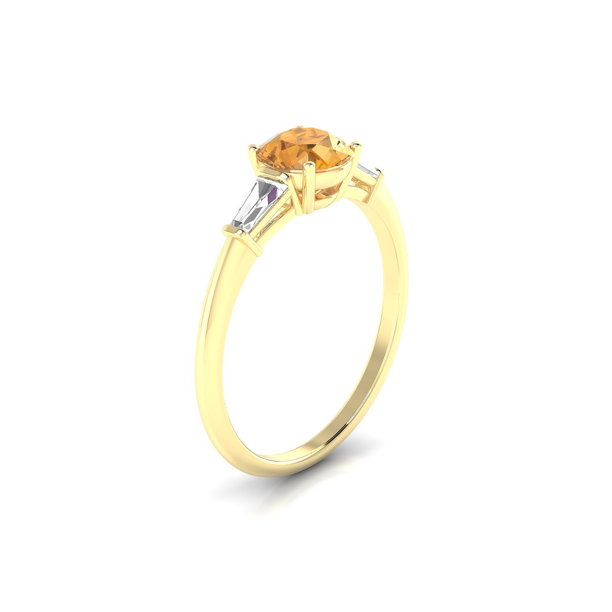 Everlasting | 18k Yellow Gold 6 mm Round Citrine Ring