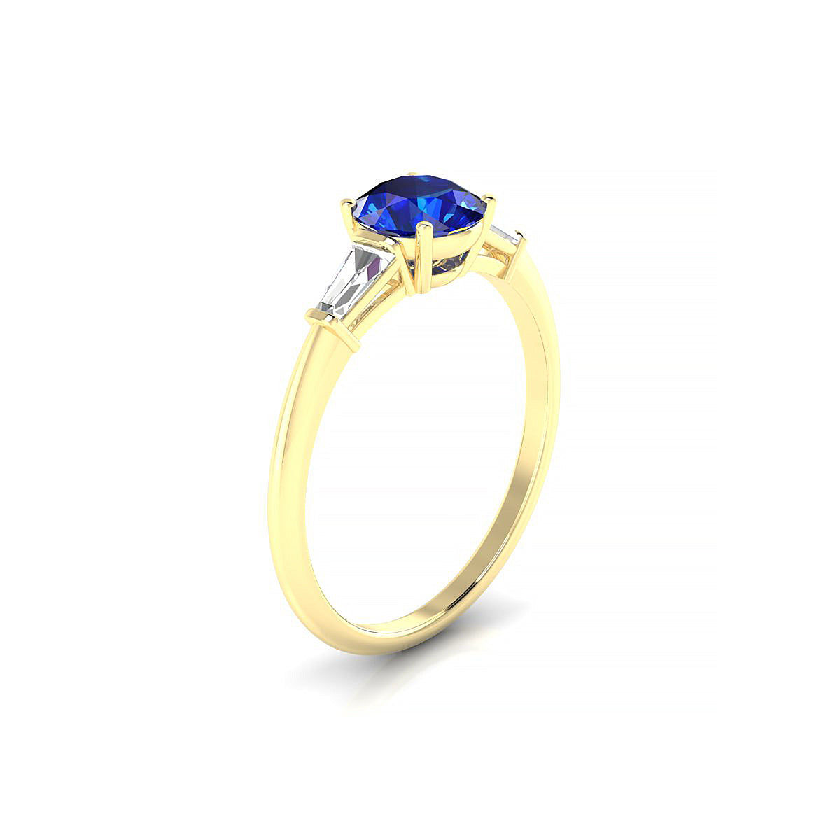 Everlasting | 18k Yellow Gold 6 mm Round Sapphire Ring