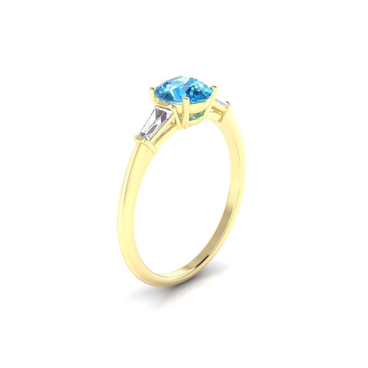 Everlasting | 18k Yellow Gold 6 mm Round Topaz Ring