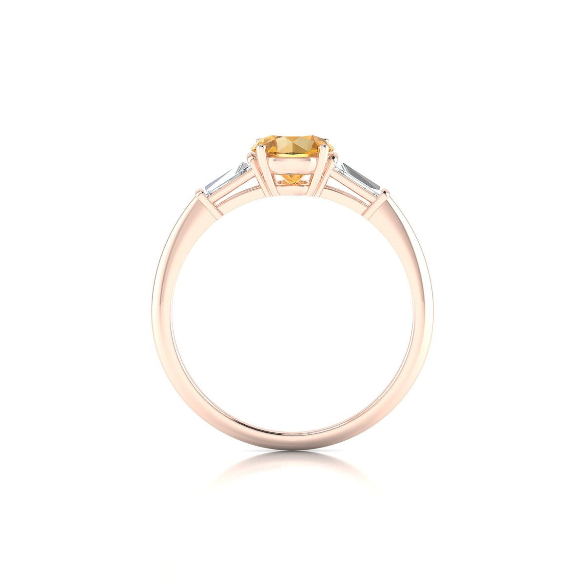 Everlasting | 18k Rose Gold 6 mm Round Citrine Ring