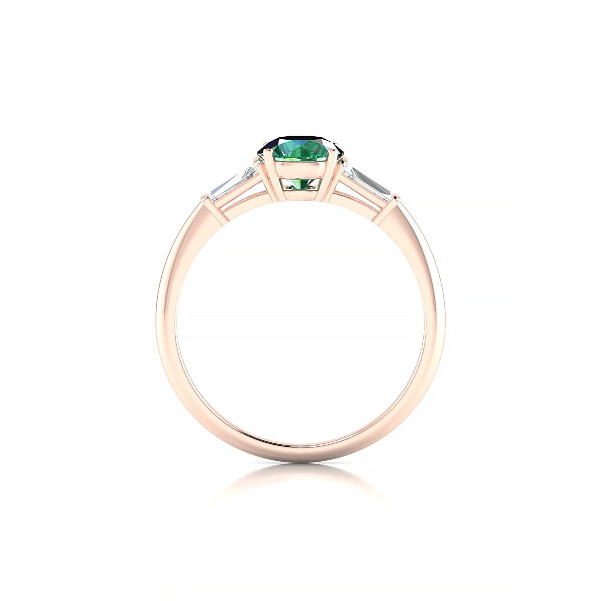 Everlasting | 18k Rose Gold 6 mm Round Emerald Ring