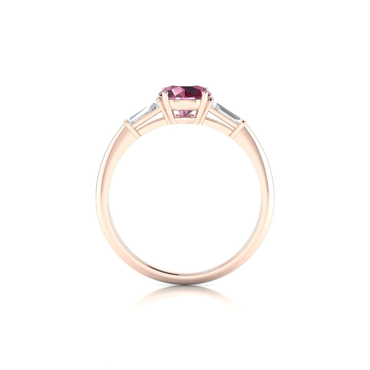 Everlasting | 18k Rose Gold 6 mm Round Rhodolite Ring