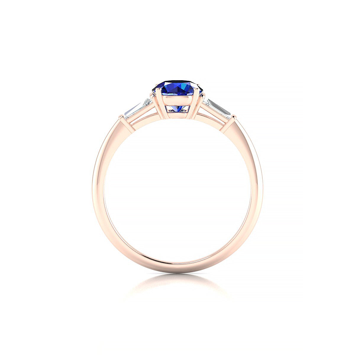 Everlasting | 18k Rose Gold 6 mm Round Sapphire Ring