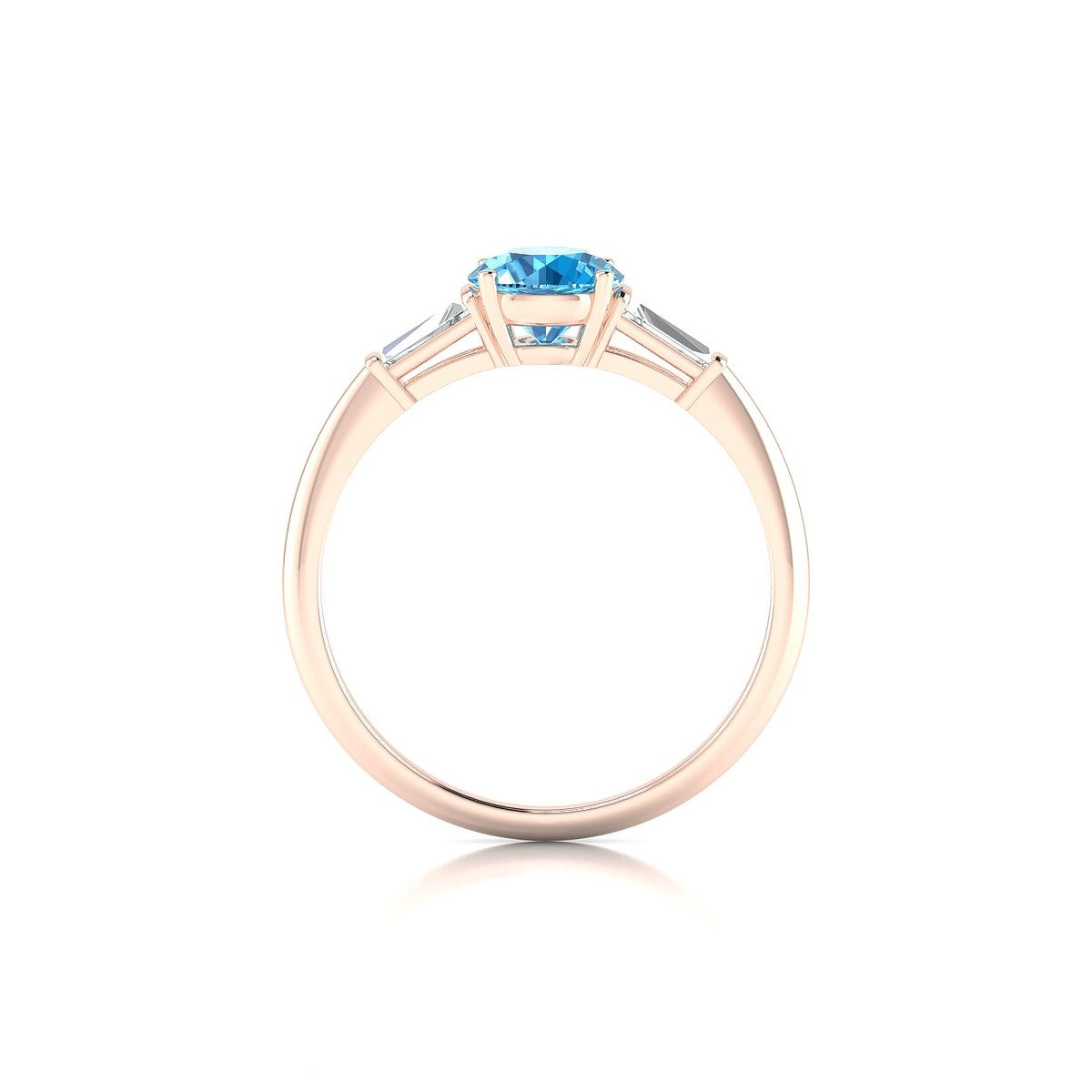 Everlasting | 18k Rose Gold 6 mm Round Topaz Ring