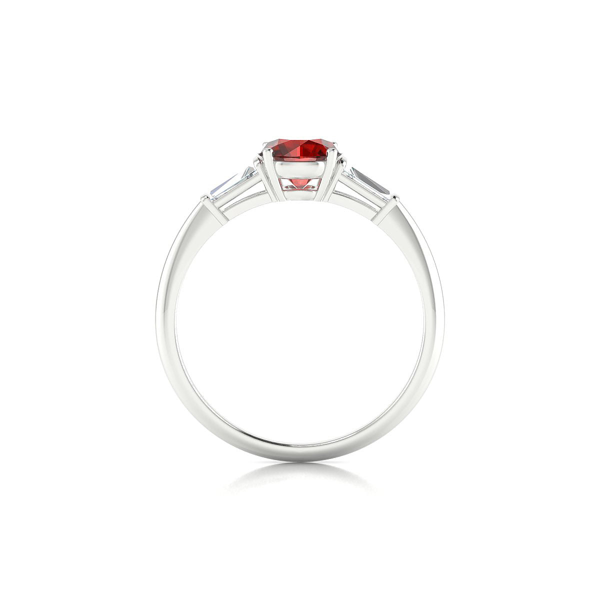 Everlasting | 18k White Gold 6 mm Round Garnet Ring