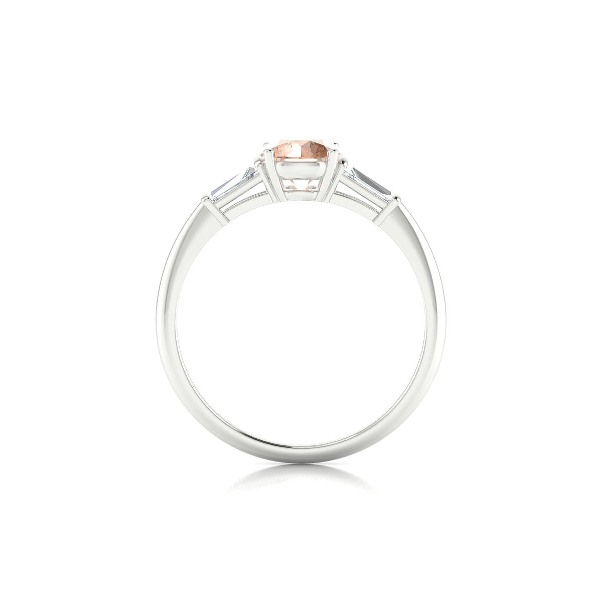 Everlasting | 18k White Gold 6 mm Round Morganite Ring