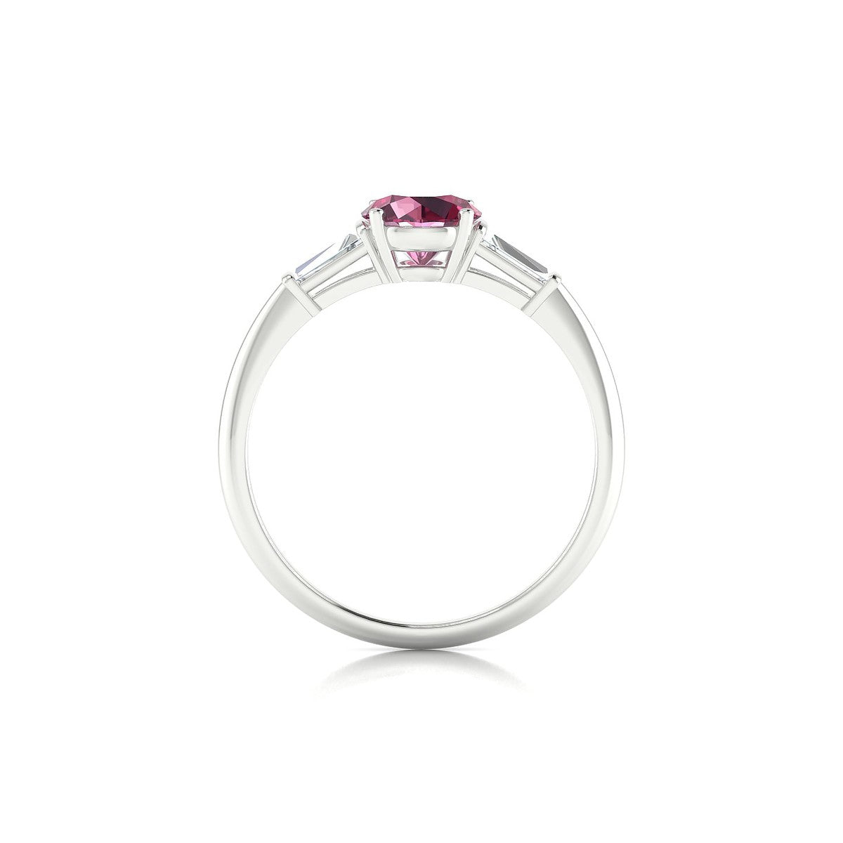 Everlasting | 18k White Gold 6 mm Round Rhodolite Ring