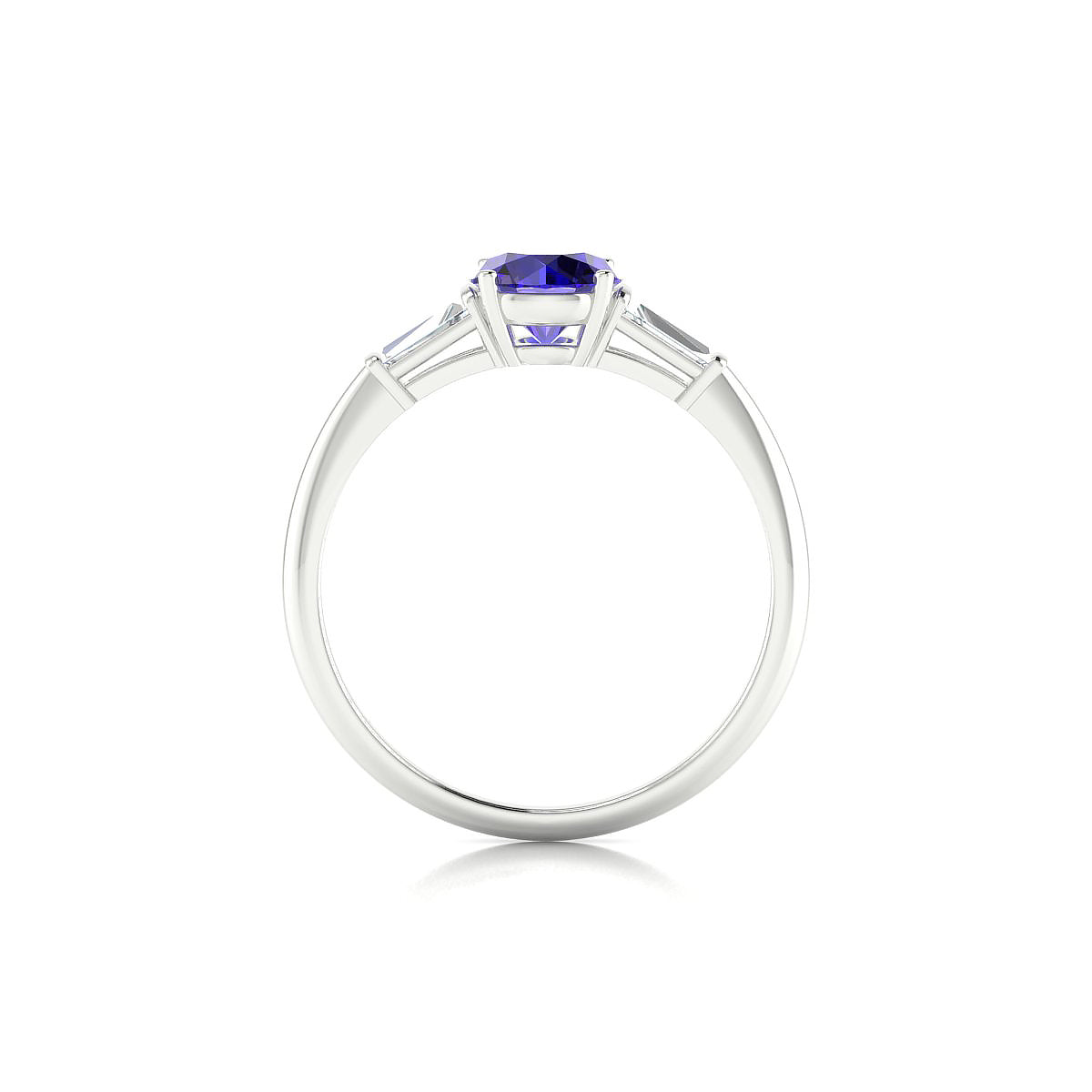 Everlasting | 18k White Gold 6 mm Round Tanzanite Ring