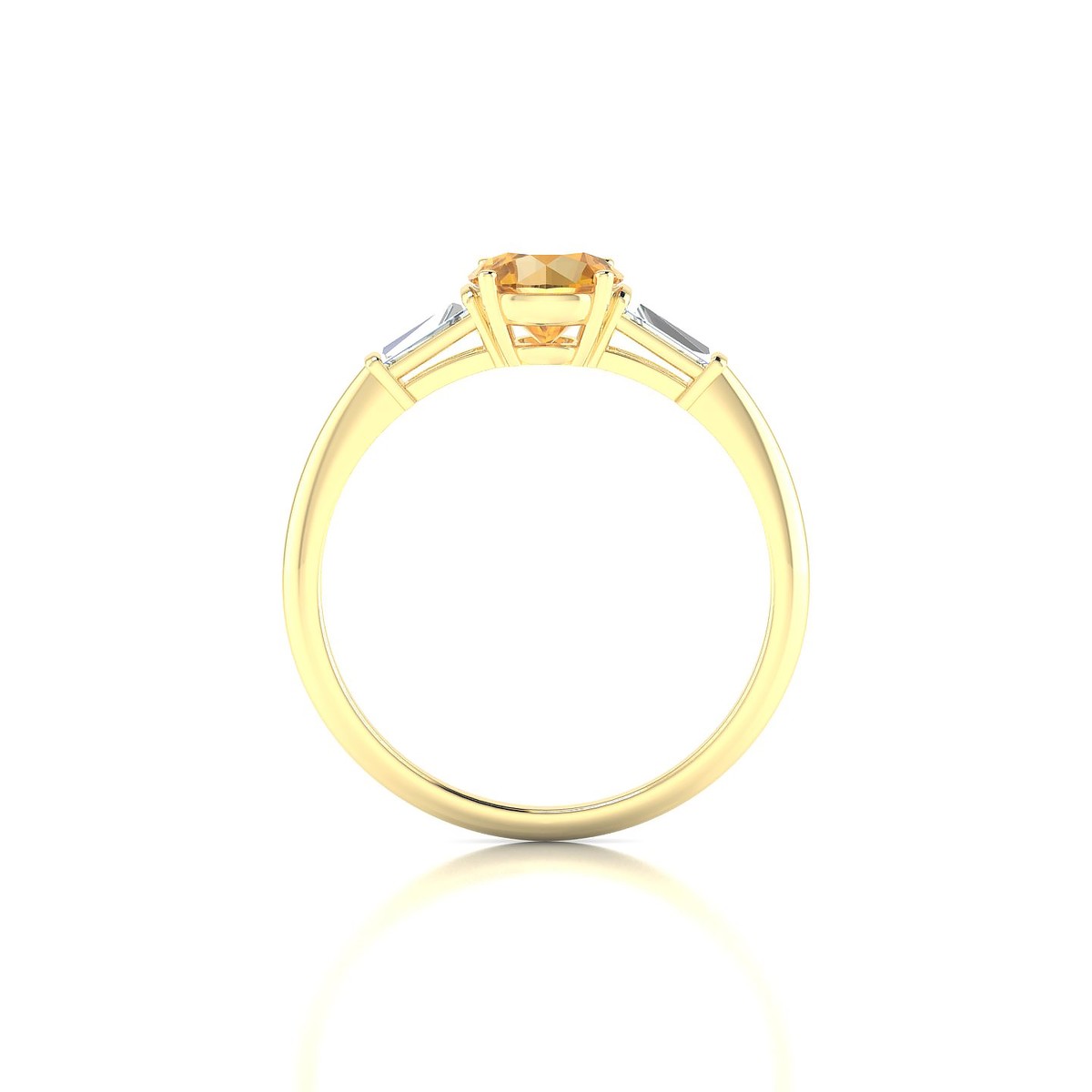 Everlasting | 18k Yellow Gold 6 mm Round Citrine Ring