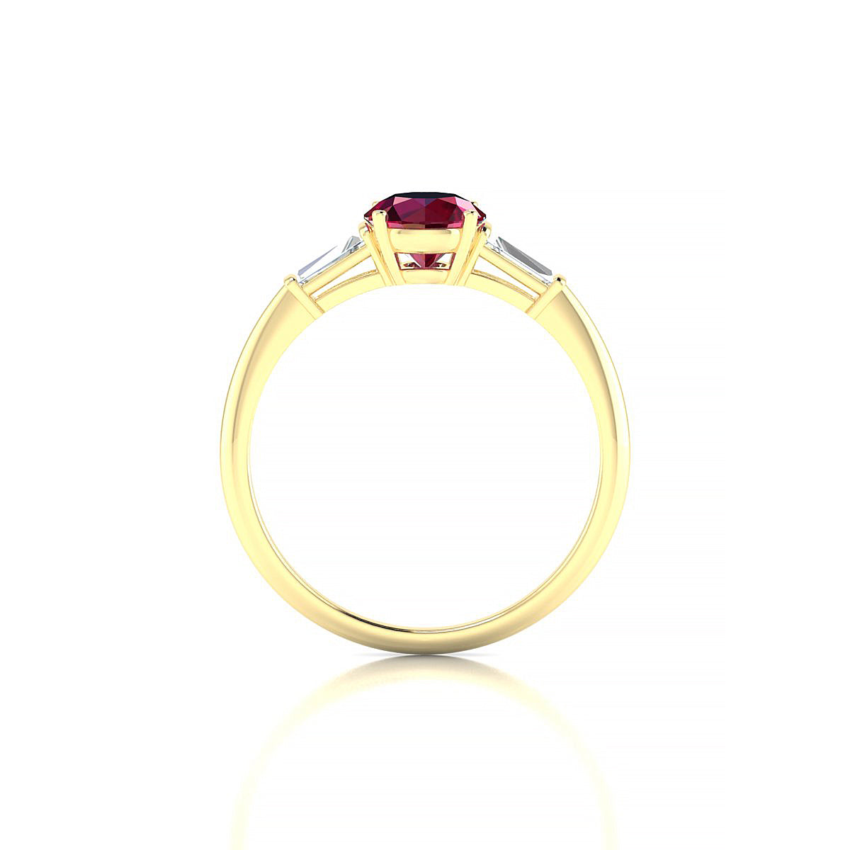 Everlasting | 18k Yellow Gold 6 mm Round Ruby Ring