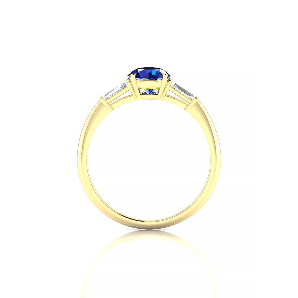 Everlasting | 18k Yellow Gold 6 mm Round Sapphire Ring