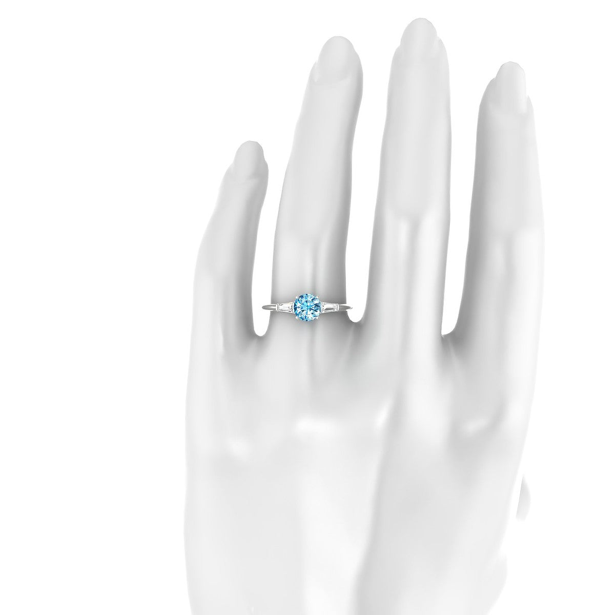 Everlasting | 18k White Gold 6 mm Round Topaz Ring