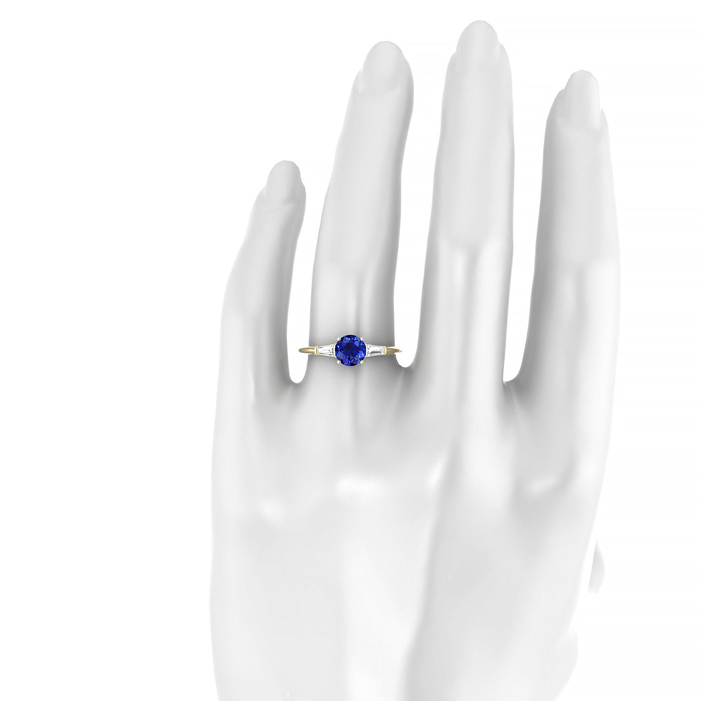Everlasting | 18k Yellow Gold 6 mm Round Sapphire Ring